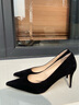 NINE WEST/玖熙羊反絨法式單鞋女通勤高跟鞋NF201039SK 黑色 38 曬單實拍圖