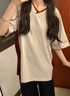 LDBE美式復(fù)古短袖t恤女2025夏季設(shè)計(jì)感小眾寬松韓系休閑撞色V領(lǐng)上衣服 圖片色 M 【90-105斤】 曬單實(shí)拍圖