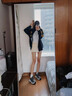 棉致美式復古三條杠拉鏈條紋開衫外套女春季2025新款運動寬松情侶上衣 藏青色 【高品質(zhì)】 M 建議80-100斤 曬單實拍圖
