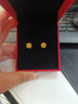 中國黃金（CHINA GOLD）足金拉絲小方糖耳釘女款黃金繞線(xiàn)耳飾品中秋節生日禮物送女友老婆 拉絲小方糖耳釘 約2.1g 曬單實(shí)拍圖