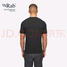 Rab春夏新品男士修身短袖戶外休閑運(yùn)動速干排汗舒適T恤短袖男 QBL-72 黑灰色 L 曬單實(shí)拍圖