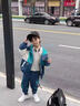 貝孩趣童裝男童秋冬裝套裝大兒童裝中大童春季男孩韓版運(yùn)動(dòng)夾棉兩件套潮 藍(lán)色 150 碼(建議身高135-145厘米) 曬單實(shí)拍圖