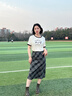 lagogo涼感新疆棉露營(yíng)剪影印花短袖T恤女拉谷谷2025年夏新款上衣 米黑 M 曬單實(shí)拍圖