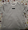 三彩2025夏季新款純棉條紋T恤圓領(lǐng)寬松落肩袖套頭衫休閑簡(jiǎn)約S 曬單實(shí)拍圖