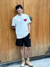 倉石一樹(shù)新款索羅娜時(shí)尚簡(jiǎn)約百搭短袖T恤男夏季休閑寬松不一樣情侶裝體恤 白色 小愛(ài)心 XL 曬單實(shí)拍圖