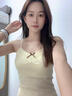 CEENIU蕾絲吊帶背心女夏季新款帶胸墊可外穿內(nèi)搭無(wú)袖打底衫純欲辣妹上衣 胸前小蝴蝶結(jié)蕾絲吊帶【杏色】 均碼 【75-125斤】 曬單實(shí)拍圖