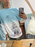 TEEK漸變長(zhǎng)袖t恤男裝春秋款上衣服 秋冬季男士秋裝體恤休閑印花打底衫 JAC5B藍(lán)白色 L 曬單實(shí)拍圖