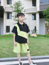 皮爾卡丹（pierre cardin）男童短袖polo衫套裝2025新款夏裝洋氣痞帥網(wǎng)紅拼接炸街兒童衣服潮 拼色套裝 130 曬單實(shí)拍圖