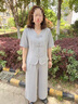 啄木鳥(niǎo)（TUCANO）媽媽夏裝母親節2025新款套裝洋氣中老年女短袖兩件套新中式上衣 卡其色套裝 3XL 【建議120-135斤】 曬單實(shí)拍圖