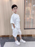 邁兜熊男童唐裝漢服冰絲新中式套裝男孩中國風(fēng)夏季兒童民族風(fēng)夏裝帥氣 白色 140 曬單實(shí)拍圖