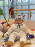 觴客優(yōu)嬰兒帽子春秋薄款幼兒男寶寶女純棉秋海盜帽新生兒頭巾胎帽可愛(ài) 淡黃鯨魚(yú) 帽子+口水巾(6-24個(gè)月) 曬單實(shí)拍圖