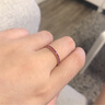 廷亮 天然鴿血紅紅寶石戒指18K金鑲嵌彩寶女戒條形排戒愛的禮物單疊戴 白金(10至20號)現(xiàn)貨 曬單實拍圖