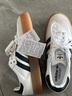 adidas「T頭鞋 」SAMBAE經(jīng)典厚底增高板鞋德訓(xùn)鞋女阿迪達(dá)斯三葉草 白/一號(hào)黑 37 曬單實(shí)拍圖