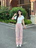 真維斯工裝闊腿褲女士新款美式傘兵褲夏季潮流街頭城市輕戶外寬松褲子JR 粉835A M 曬單實拍圖