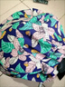JIOESC夏季防曬遮陽(yáng)帽子女干活采茶帽新款碎花防塵遮臉護頸太陽(yáng)帽包頭帽 藍樹(shù)葉色 58-60CM 曬單實(shí)拍圖