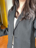 繪詩慧休閑西裝外套女裝秋季高級感2024新款正裝職業(yè)通勤小個子小西服 兩?？畚餮b外套【黑色】 M 【建議80-100斤】 曬單實拍圖