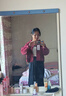 矜持范牛仔外套女酒紅色新款寬松顯瘦韓版BF風百搭夾克長袖短款上衣ins 酒紅色 M 曬單實拍圖