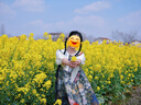 兩三事梵高文藝復(fù)古油畫連衣裙女2025新款寬松民族風(fēng)裙子衣鈴懸花 米黃色 S 曬單實拍圖
