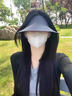 唐獅;TONLION無痕遮陽帽無感一體防曬帽女夏季防紫外線可折疊超輕空頂太陽帽子 黑色 曬單實拍圖