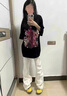 7家優(yōu)品 微喇牛仔褲男士春夏季款美式高街寬松休閑修身直筒長(zhǎng)褲子男 WKXS-K691白色 XL 曬單實(shí)拍圖