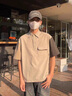 衣然呈品短袖POLO衫男夏季薄款速干山系戶外休閑日系體恤半袖百搭上衣男 杏色 XL 【建議115-140斤】 曬單實拍圖