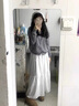 巧丂溫柔風(fēng)白色半身裙女春2025夏季新款壓褶高腰顯瘦a字蛋糕長(zhǎng)裙傘裙 白色【均碼】 85-120斤 曬單實(shí)拍圖