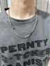 銀瑜 王嘉爾同款項鏈男士潮牌百搭嘻哈風高級感星芒菱形拼接鏈條項鏈 菱形星芒項鏈 曬單實拍圖