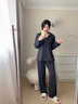 浪莎女士睡衣女春秋100%純棉抑菌防螨開衫翻領(lǐng)長袖寬松可外穿家居服 曬單實拍圖