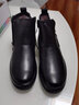 鈺基 頭層牛皮男靴側拉鏈高幫皮鞋男商務(wù)休閑圓頭馬丁靴男士保暖冬季加絨加厚真皮羊毛皮毛一體雪地靴男短靴 黑色-加絨羊毛內里 42皮鞋碼 曬單實(shí)拍圖