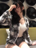 莫代爾格子襯衫女2025春夏秋新款時尚寬松顯瘦休閑百搭薄款開衫外套上衣 黑白 2XL 135-150斤 曬單實拍圖