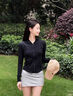 CEENIU防曬衣女夏季2025新款薄款運(yùn)動開衫外套緊身透氣防紫外線防曬衣 黑色 UPF50+ M 【建議105-115斤】 曬單實(shí)拍圖