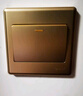 正泰（CHNT）開(kāi)關(guān)插座7M 家用86型五孔墻壁面板暗裝電源插座 電工推薦 香檳金 一開(kāi)雙控10A 曬單實(shí)拍圖