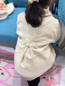 G.DUCKKIDS兒童洋氣呢子大衣2023秋冬新款韓版女童夾棉加厚雙排扣毛呢外套潮 米色 130cm適合120-130cm年齡7-8歲 曬單實(shí)拍圖