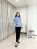 NAOTIEA納奧蒂爾小帆船短袖T恤POLO衫女裝2025夏季新款大碼寬松純棉上衣 迷霧藍(lán) 4XL （建議140-150斤） 曬單實(shí)拍圖