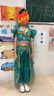 勤度西域風情服裝兒童演出服舞蹈服六一印度舞表演女童新疆異域茉莉公 酒紅五件套 M碼(建議身高118CM-133CM) 曬單實拍圖