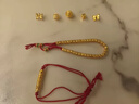 中國黃金（CHINA GOLD）盤(pán)纏金黃金轉運珠女款足金古法錘紋金圈隔片DIY配件生日禮物 【古法盤(pán)纏金】約0.04g-約7mm 三顆盤(pán)纏金 無(wú)繩 曬單實(shí)拍圖
