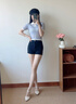 依思 Q（exull）尖頭涼鞋女2025夏季新款軟底舒適高跟鞋鞋女輕便粗跟淺口單鞋女 米色-優(yōu)雅氣質(zhì) 37 曬單實(shí)拍圖