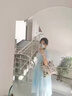 LPOX夏季法式藍色泡泡袖初戀連衣裙女學(xué)院風(fēng)仙森系設計感學(xué)生中長(cháng)裙 藍色【收藏店鋪優(yōu)先發(fā)貨】 S 6580斤 曬單實(shí)拍圖