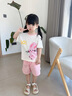 迷你木木屋兒童短袖套裝夏季男童女童純棉上衣褲子兩件套 跳躍小兔  110  曬單實(shí)拍圖