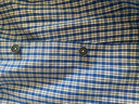 納維凱爾意大利小帆船男士長(cháng)袖襯衫純棉襯衣休閑小格紋刺繡男裝上衣 彩藍/白 L/40 曬單實(shí)拍圖