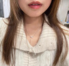 YIZUN. CHOMEL999足銀項鏈女輕奢小眾莫比烏斯環(huán)吊墜雙環(huán)流蘇鎖骨鏈2024新款潮 銀色-999足銀-雙環(huán) 曬單實拍圖