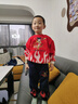 酷樂羊哪吒衣服男童春裝套裝2025新款網(wǎng)紅男孩帥氣時髦潮兒童休閑兩件套 紅色 120 曬單實拍圖