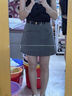 凡小如西裝包臀半身裙女夏季新款高腰顯瘦小個(gè)子a字裙學(xué)院風(fēng)短裙 灰色 M 曬單實(shí)拍圖