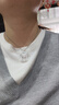 周六福（ZLF）S925銀飾項鏈女光珠鏈無吊墜百搭簡約銀飾圓珠素鏈配飾 素鏈42cm 曬單實拍圖