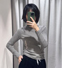 無印良品（MUJI）男式 柔軟 高領(lǐng) 長袖T恤 打底衫 FA193C3A 淡黃色 XL （180/104A） 曬單實拍圖