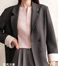 森馬（Semir）【國風(fēng)西服】外套女中長款寬松中式盤扣高街夾克2024新款休閑西服 深灰20901 155/80A/S 曬單實拍圖