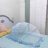 若萸嬰兒蚊帳寶寶全罩式蒙古包蚊帳兒童可折疊通用小床上嬰幼兒防蚊罩 遮光款-淺藍太空兔【藍色星球】 尺寸:120*60*65cm【適合0-4歲】 曬單實拍圖