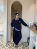 LDBE拼接襯衫假兩件衛(wèi)衣女春秋季薄款學(xué)院風(fēng)寬松慵懶無帽上衣設(shè)計(jì)感潮 藏青色（春秋薄款） M 【95-110斤】 曬單實(shí)拍圖