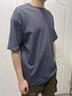 NOSSKISSTRSV品牌男士重磅短袖t恤男夏季寬松大碼上衣休閑半袖體恤圓領(lǐng)衣 深灰色 S 【合適體重90-110斤】 曬單實(shí)拍圖