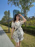薇洛萱2025夏季新款顯瘦上衣＋短褲兩件套裝白色連衣裙女裝夏天裙子8337 圖片色 L 建議98-115斤 曬單實(shí)拍圖